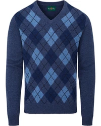 Alan Paine Strickpullover Jesmond Blau/Dunkelblau/Hellblau