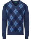 Alan Paine Strickpullover Jesmond Blau/Dunkelblau/Hellblau