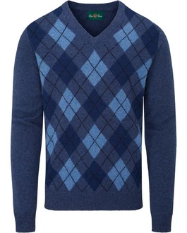 Alan Paine Strickpullover Jesmond Blau/Dunkelblau/Hellblau Alan Paine Strickpullover Jesmond Blau/Dunkelblau/Hellblau