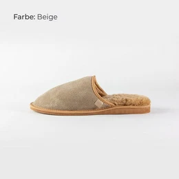 HAUSSCHUHE PANTOFFELN SLIPPER ECHT DEUTSCHES MERINOSCHAFFELL/LEDER Hausschuh