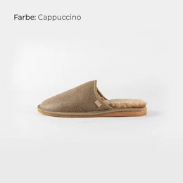 HAUSSCHUHE PANTOFFELN SLIPPER ECHT DEUTSCHES MERINOSCHAFFELL/LEDER Hausschuh