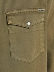 JACK & JONES Hemd 'Sheridan' Dunkelgrün/Khaki/Braun