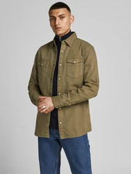 JACK & JONES Hemd 'Sheridan' Dunkelgrün/Khaki/Braun