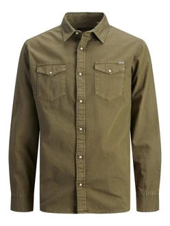 JACK & JONES Hemd 'Sheridan' Dunkelgrün/Khaki/Braun JACK & JONES Hemd 'Sheridan' Dunkelgrün/Khaki/Braun