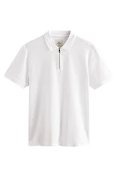 Next Poloshirt Strukturiertes Polo-Shirt Weiß/Creme