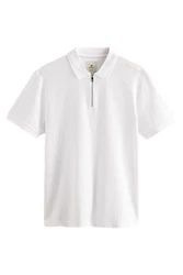 Next Poloshirt Strukturiertes Polo-Shirt Weiß/Creme