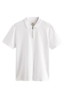 Next Poloshirt Strukturiertes Polo-Shirt Weiß/Creme Next Poloshirt Strukturiertes Polo-Shirt Weiß/Creme