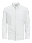 Jack & Jones Langarmhemd JPRBLUBrook OXFORD Weiß/Grau