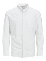 Jack & Jones Langarmhemd JPRBLUBrook OXFORD Weiß/Grau