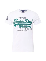 Superdry T-Shirt Gelb/Dunkelblau/Creme/Weiß