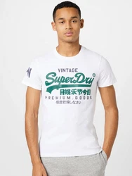 Superdry T-Shirt Gelb/Dunkelblau/Creme/Weiß