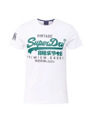 Superdry T-Shirt Gelb/Dunkelblau/Creme/Weiß
