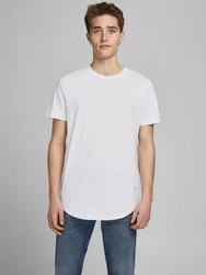 JACK & JONES T-Shirt JJENoa Grau/Weiß/Hellgrau
