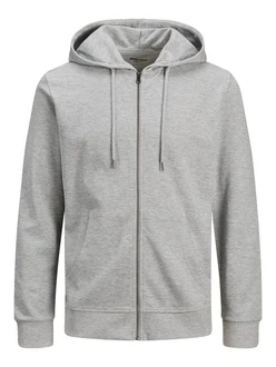 JACK & JONES Sweatjacke Hellgrau/Grau JACK & JONES Sweatjacke Hellgrau/Grau