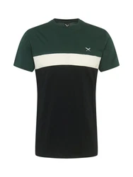 iriedaily T-Shirt Court dunkelgrn/schwarz/wei