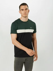 iriedaily T-Shirt Court dunkelgrn/schwarz/wei
