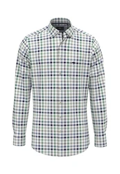 FYNCH-HATTON T-Shirt Classic Combi Check B.D. Dunkelgrün/Grün/Blau/Hellblau