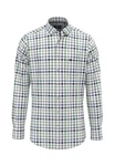 FYNCH-HATTON T-Shirt Classic Combi Check B.D. Dunkelgrün/Grün/Blau/Hellblau