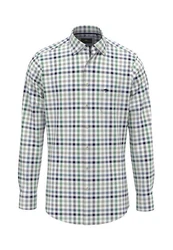 FYNCH-HATTON T-Shirt Classic Combi Check B.D. Dunkelgrün/Grün/Blau/Hellblau