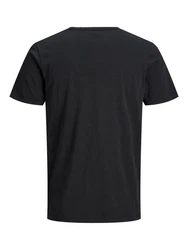Jack & Jones T-Shirt Splitneck Tee Schwarz/Dunkelgrau