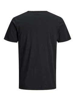 Jack & Jones T-Shirt Splitneck Tee Schwarz/Dunkelgrau