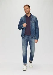 s.Oliver Kurzarmshirt Poloshirt Dunkelblau/Lila