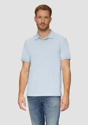 s.Oliver Kurzarmshirt Poloshirt Hellblau/Blau