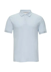 s.Oliver Kurzarmshirt Poloshirt Hellblau/Blau