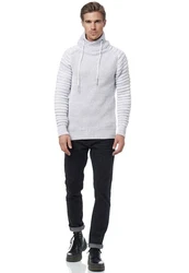 Rusty Neal Strickpullover Schalkragen Grau/Hellgrau/Silber