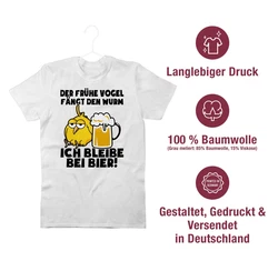 Shirtracer T-Shirt Der frühe Vogel fängt den Wurm! Ich bleibe bei Bier! schwarz