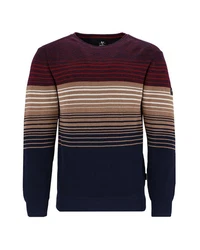 Hajo Rundhalspullover Mischfarben/Dunkelblau/Lila/Bordeaux/Dunkelrot