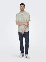 ONLY & SONS Hemd Caiden grau/wei