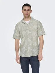 ONLY & SONS Hemd Caiden grau/wei