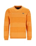 Hajo Rundhalspullover Washer-Pullover Strukturmix Gelb/Orange/Braun