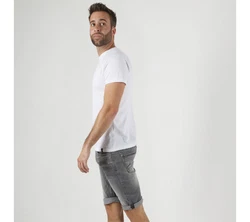 Miracle of Denim Jeansbermudas Weiß/Creme/Grau