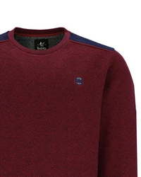 Hajo Sweatshirt Rundhals-Sweatshirt Alloverstruktur Bordeaux/Dunkelrot/Rot