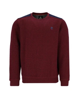 Hajo Sweatshirt Rundhals-Sweatshirt Alloverstruktur Bordeaux/Dunkelrot/Rot