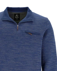 Hajo Stehkragen Sweatshirt Hellblau/Dunkelblau/Blau