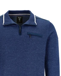 Hajo Sweatshirt mit Stehkragen Blau/Dunkelblau