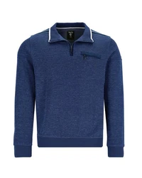 Hajo Sweatshirt mit Stehkragen Blau/Dunkelblau