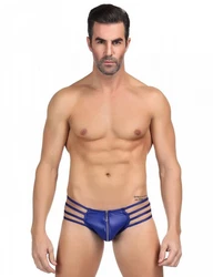 Lau-Fashion G-String Zipper Herren Tanga Slip Wetlook Blau/Hellblau/Orange/Rot/Dunkelblau