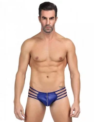 Lau-Fashion G-String Zipper Herren Tanga Slip Wetlook Blau/Hellblau/Orange/Rot/Dunkelblau