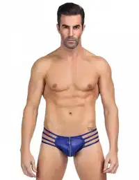 G-String Zipper String Herren Riemen Tanga Slip Wetlook Mnner Unterwsche M/L