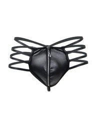 Lau-Fashion G-String Zipper Herren Tanga Slip Wetlook 