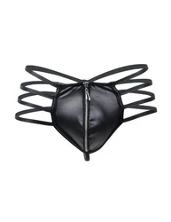 Lau-Fashion G-String Zipper Herren Tanga Slip Wetlook 