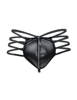 Lau-Fashion G-String Zipper Herren Tanga Slip Wetlook Lau-Fashion G-String Zipper Herren Tanga Slip Wetlook