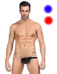 Lau-Fashion Tanga Mini String Transparent Links Slip Wetlook Lack Leder Fetisch Rot/Hellblau/Schwarz/Dunkelrot/Blau/Orange