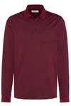 bugatti Langarm-Poloshirt Dunkelrot/Bordeaux