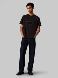 Calvin Klein Jeans T-Shirt CHENILLE MONOLOGO TEE Schwarz/Braun