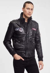 Gipsy by Mauritius Lederjacke GMCruise Schwarz/Rot/Dunkelgrün